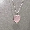 Pendant Necklaces Sweet Pink Crystal Zircon Heart Necklace For Women Silver Color Metal Chain Wedding Jewelry Party Accessories Vintage