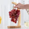 Kitchen Storage Banana Holder Tree Stand Hanger Rack Fruit Display Hook Wooden Sturdy With For