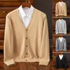 Pulllaes pour hommes Color Color Cardigan V Sweater Noup