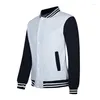 Men's Jackets Bomber Winter Jacket Men Custom Baseball Unisex Streetwear Sports Casual Plain Patchwork College Varsity For