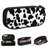 Cosmetic Bags Cow Print Pattern Pencil Cases Animal Pen Bag Student Big Capacity School Supplies Gift Pencilcases