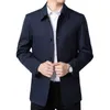 Heren Jackets Men Jacket Casual Spring Business Pak Long Sleeve Solid Color with Turn Down Collar for Autumn Coat