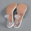 Slippers met hoge hakken met glazen strass Crystal Wine sexy all-match schoenen buitenlandse handel dames groot formaat zilver