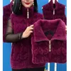 Kvinnors västar korta Mink Velvet Vest Autumn Winter Warm Mother Kardit Cardigan Jacket ärmlös väst Elasticitet Top Lady 2023