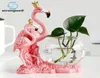 Stongwell Nordic Light Luxury Flamingo Hydroponic Vase Office Desktop Ornaments Fish Tank Home Decoration Sundries Storage Gift LJ1368815