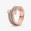 100% 925 Srebrny Triple Spiral Pierścień dla kobiet Pierścionki zaręczynowe ślubne