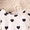 Robe fille Kids Toddler Baby Valentine S Day Vêtements Rouffle à manches longues Impression de coeur TUTU Robe A-Line Princesse avec ceinture
