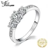 Jewelrypalace 3 Stone CZ Pierścionek zaręczynowy 925 Srebrne pierścienie dla kobiet rocznicowy pierścionki ślubne srebrne 925 biżuteria x07330e