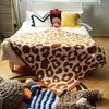 Dekens 2023 Comfy zachte luipaardkoe plaid deken het hele seizoen fuzzy donzy microveiber grijs bruin gebreide bedquilt sofa gooi