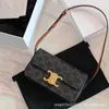 Celins's Leather Luxury Classic Bold Bag Bag Bag Bag Triunfal Mujeres 2023 Tendencia de moda de cuero de palo francés con logotipo real