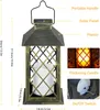 Lampa słoneczna Wodoodporna słoneczna wiszące ogrodowe pałac Lantern Outdoor Yard Krajobraz LED migoczące światło świecy bez flwimirem