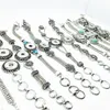 Cały 10 sztuk partie mieszanka stylów damska antyczna srebrna moda Ginger 18 mm Snaps Button Charms Bracelets DIY Snap Jewelry 260i