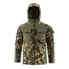 Giacca in pile polare con cappuccio da cappotto da caccia di abiti da combattimento tattico da combattimento tattico di abbigliamento camofago camuffato no05-238