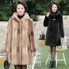 Fasci per pelliccia da donna Donne inverno cappotto di alta qualità imitazione soprabito in più size cappotti caldi con cappuccio casual con cappuccio ok1329