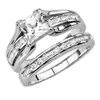 Três best -sellers Jewelry Casal Engagement Wedding Zircon Ring