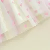 Vestidos de menina meninas roupas de menina crianças doces estampa de coração tule aniversário vestido princesa vestido de manga comprida crianças elegantes fantasia vestidos