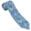 Bow Ties Flowers in Blue Colors Paisley Classic Men's Printed Polyester 8cm Width Nathtie Cosplay Party Accessory