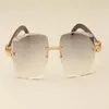 2019 Nuovi occhiali da sole Diamond di Luxury Direct Luxury Diamond 3524014 Occhiali da sole a specchio delle corna miste naturali.