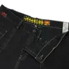 Streetwear jnco jeans de jambe large y2k mens harajuku hip hop poche jeans baggy pantalon noir gothique haute taille skateboard pantalon 231222