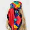 Szaliki 90x90cm kerchief luksus cztery sezony Bandannas Europe and America Lattice Silk Suncreen Print Square Shawls