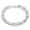 Strand HXH QRX 925 Sterling Silver Retro 8m Sandy Light Beads Bracelet for Women Wedding Engagement Party Bijoux en gros