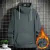 Sudadera para hombres hombres con capucha de cuello alto de cuello alto espesado sudadera de vellón polar y2k streetwear otoño invierno capó deportivo a prueba de viento de gran tamaño