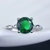 Cluster Rings Vintage 925 Silver Creative Bamboo Women's Emerald Open Ring Party Gift Jewelry Wholesale