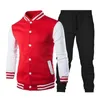 Herren -Trailsuiten Spring Solid Color Patchwork Baseball Jacke Casual Fashion Sportswear