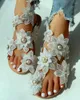 Sandals femmes boho style chaussures d'été pantoufles plates de plage de plage flip flops chaussures femme 6 couleurs 35-44