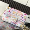 New Crossbody Bag Shinning Mini CF Channel Bag Women embreagem de couro genuíno super qualidade 1: 1 com letras bolsa de ombro de senhora disco bola de luxo de corpo transversal