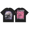 Hellstar Chemise À Manches Longues Designer Hommes Chemises Rouges Violet Ras Du Cou Court Coton Lettre Imprimé Graphique T-shirt Ample Plus La Taille Hell Star t Tshirt ODUO