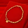 Bracelets de charme de charme de plaque en or 24k Gold 24k NJGB066 Fashion Femmes Gift Yellow Gold plaqué bracelet244w
