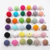 Chengkai 50pcs 20mm Round Knitting Cotton Crochet Beads Wooden Beads for DIY Decoration Baby Teether Jewelry Netlace Toy T2003232398