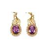 Boucles d'oreilles en peluche nareyo diamants de style antique élégant français vintage élégant et amethyste haut de gamme pour les femmes