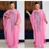 Ethnische Kleidung luxuriöse Kristalle Afrikanische Kleidung für Frauen Muslim Abaya Femme Chiffon Robe Abend lange Kleider islamische Kleidung
