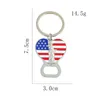 Keychains Heart United States National Flag Statue Of Metal Multifunction Key Chains Bottle Opener Jewelry Bar Pro Waiter Friend