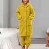 Frauen zwei Stück Hosen warmes Flanell Frauen Herbst Herbst Winter Pyjama Sets dicker Korallenmille