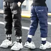 Warm Dikke jongensmeisjes Down Pants Winterkinderen Hoogwaardige broek Tieners Boy Girl Kids Ski Padded 231222