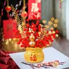 Dekorative Blumen Chinesische Frühlingsfestsparetasche Vase Feng Shui Ornament Rote künstliche Beeren traditionell für Desktop -Dekor vielseitig