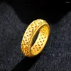 Clusterringe 1PCS 999 reines 24k Gelbgold Ring für Frauen 3d viele Münzband US -Größe 5,75 Gewicht 2,5 g