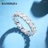 Cluster Rings Baoshijia Klassisk Marquise Si Diamond Ring i solid 18K White Gold Delicated Texture Luxury Women's Jewelry Anniversary