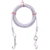 Dog Collars Tie Outdoor Cable Steel Wire Double Head Leash Galvanized Rope Coating For Outside 3/5/10 M Long