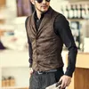 Men's Vests Men Vest Single-breasted Solid Color Faux Suede Lapel Turndown Collar Waistcoat Autumn Winter Sleeveless Jacket Streetwear