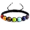 Brin 7 Chakra Perles de pierre naturelle Bracelet Healing Yoga Reiki Prayer Balance Ri ajusté à la main Bijoux faits à la main pour femmes hommes