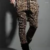 Men's Pants Slacks Spring And Fall Fashion Slim Personality Leopard Print Sweatpants Big Size Street Hip Hop