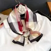 Halsdukar lyxig design 17 150 cm band silkes halsduk kvinnor halsskakning foulard kvinnliga hår halsdukar nacke lady mager mjuk satin