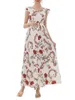 Casual Dresses Women's Long Maternity Dress Sleeve V Neck Floral Print Graviditet Poshoot Midi