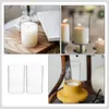 Candle Holders 2 Pcs Windproof Lampshade Transparent Cover Desktop Vase Accessory Glass Cloche For Crystal Home Supply