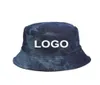 Chapeau seau avec logo bricolage pour femmes, chapeaux et casquettes d'été en Denim délavé, style Hip Hop, solide, à large bord, en coton, pour la plage, Logo personnalisé 5951811