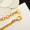 France Bijoux Brand Designer Collier de laiton de luxe Classic Double lettre à cinq points Point Pendre Incru